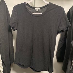 Black James Perse Casual Crew Neck Short Sleeve Shirt XL Size 4